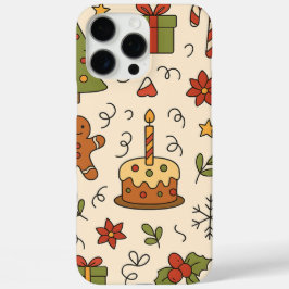 Cheerful Christmas Doodle Pattern iPhone 16 Pro Maxケース