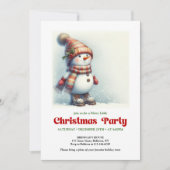 Cheerful Christmas snowman invite kids editable 招待状 (正面)