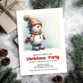 Cheerful Christmas snowman invite kids editable 招待状