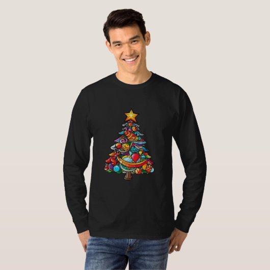 Cheerful Christmas Tree Design Tシャツ (正面フル)