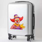 Cheerful Clown With Purple Hat シール (スーツケース)