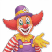 Cheerful Clown With Purple Hat シール (正面)