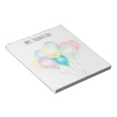 Cheerful Colors Ballons Simple Teacher Notepad  ノートパッド (アングル)
