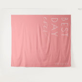 Cheerful Coral Minimalist Wedding Backdrop タペストリー (正面(横))