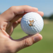 Cheerful Corgi 'Stay Pawsitive and Swing On!' Fun ゴルフボール