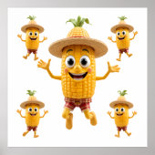 Cheerful Corn Characters Celebrating Life ポスター (正面)