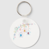 Cheerful Cute Birds In Cages Keychain キーホルダー (正面)