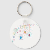 Cheerful Cute Birds In Cages Keychain キーホルダー (裏面)