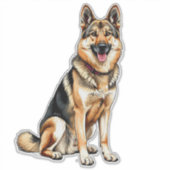 Cheerful Czechoslovakian Wolfdog Dog シール (正面)