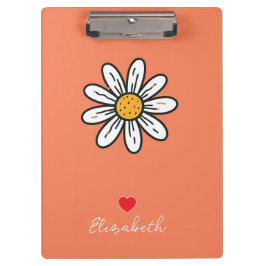 Cheerful Daisy Illustration – Cute Retro Design クリップボード