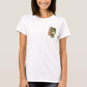 Cheerful Delivery Frog Balancing a Towering Stack Tシャツ (正面)