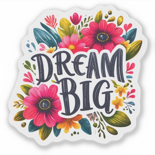 Cheerful Design: Bright Flowers & Words シール (正面)