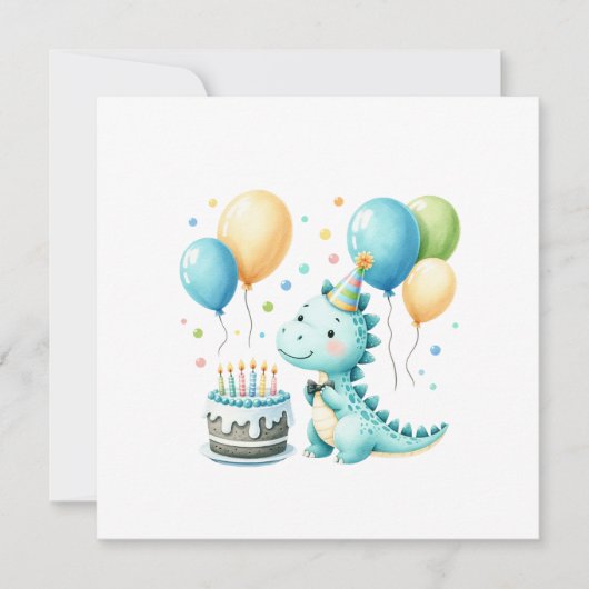 Cheerful Dinosaur Birthday Card シーズンカード (正面)