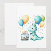 Cheerful Dinosaur Birthday Card シーズンカード (正面/裏面)