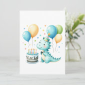 Cheerful Dinosaur Birthday Card シーズンカード (スタンド正面)