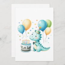 Cheerful Dinosaur Birthday Card