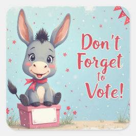 Cheerful Donkey Vote Reminder スクエアシール