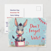 Cheerful Donkey Vote Reminder ポストカード (正面/裏面)