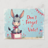 Cheerful Donkey Vote Reminder ポストカード (正面)