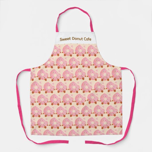 Cheerful Donut With Sprinkles エプロン (正面)