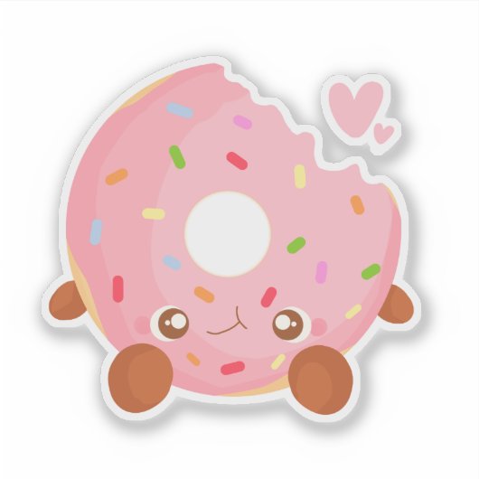 Cheerful Donut With Sprinkles シール (正面)
