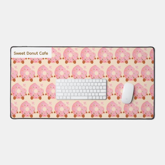 Cheerful Donut With Sprinkles デスクマット (キーボード&マウス)