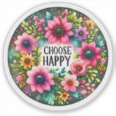 Cheerful Floral Design for Happiness シール (正面)