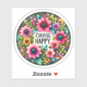 Cheerful Floral Design for Happiness シール (シート)
