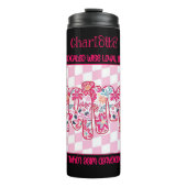 Cheerful Floral Drip Mom Word Art タンブラー (正面)