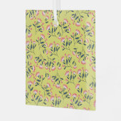  Cheerful Floral Pattern: Pink Flowers  ガラスオーナメント (正面左)