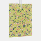  Cheerful Floral Pattern: Pink Flowers  ガラスオーナメント (正面右)