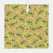  Cheerful Floral Pattern: Pink Flowers  ガラスオーナメント (裏面)