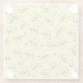  Cheerful Floral Pattern: Pink Flowers  ガラスコースター (裏面)