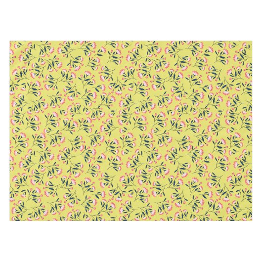  Cheerful Floral Pattern: Pink Flowers  テーブルクロス (正面(横))