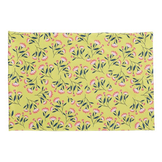  Cheerful Floral Pattern: Pink Flowers  枕カバー (裏面-右)