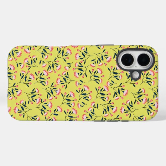  Cheerful Floral Pattern: Pink Flowers  Case-Mate iPhoneケース (裏面 (横))