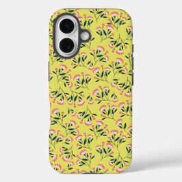  Cheerful Floral Pattern: Pink Flowers  iPhone 16ケース
