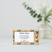 Cheerful Folk Art Chicken Egg 名刺 (スタンド正面)