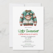 Cheerful Funny Ugly Sweater Christmas Card 招待状 (正面)