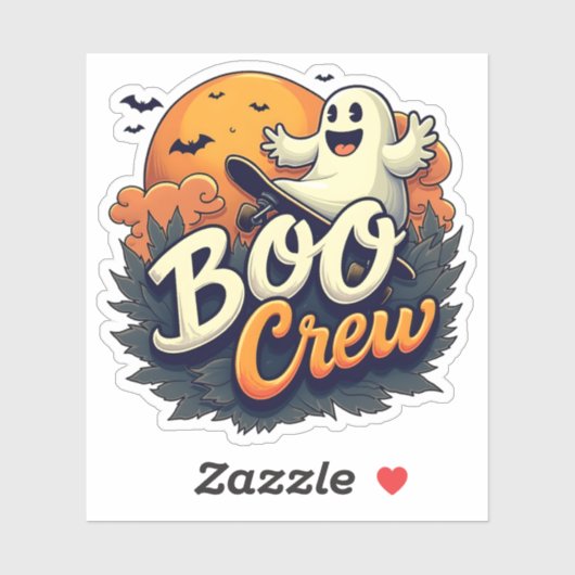 Cheerful Ghost "Boo Crew" Halloween Sticker シール (シート)