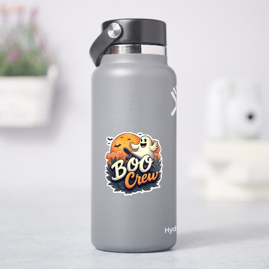 Cheerful Ghost "Boo Crew" Halloween Sticker シール (HydroFlask)