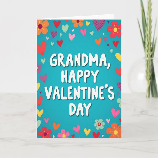 Cheerful Grandma Valentine Card カード (正面)
