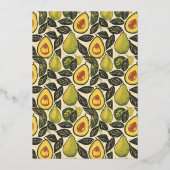 Cheerful Green Avocado 箔招待状 (裏面)