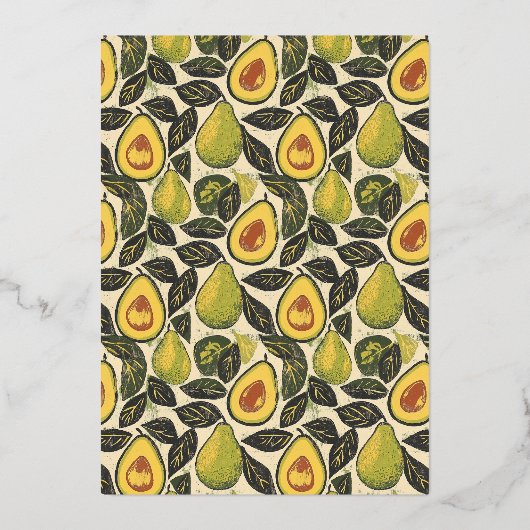 Cheerful Green Avocado 箔招待状 (裏面)