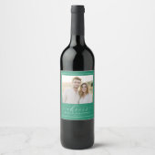 Cheerful Green Minimalist Wedding ワインラベル (正面)