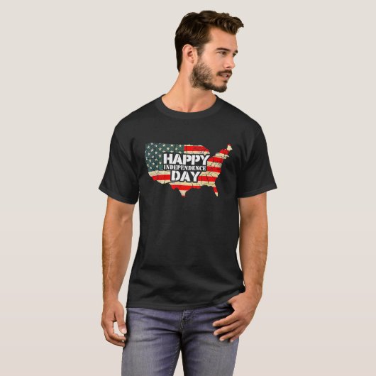 Cheerful Happy Independence Day Artwork  Happy 4th Tシャツ (正面フル)