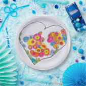 Cheerful Heart by Lydia's Art Sangria ペーパープレート (パーティー)