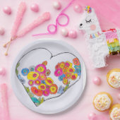 Cheerful Heart by Lydia's Art Sangria ペーパープレート (パーティー)