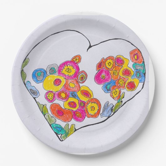Cheerful Heart by Lydia's Art Sangria ペーパープレート (正面)