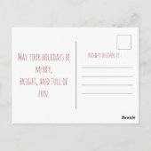 Cheerful hedgehog rides sled down, Christmas ポストカード (裏面)